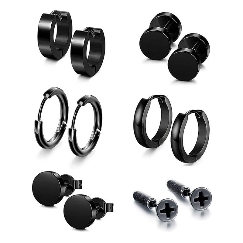 Street Fashion Earrings - 1 парная мужская серьга-гвоздик из нержавеющей