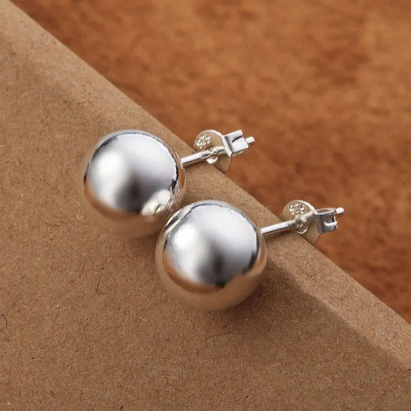 Street Fashion Earrings - Классические серьги-гвоздики из стерлингового серебра 925