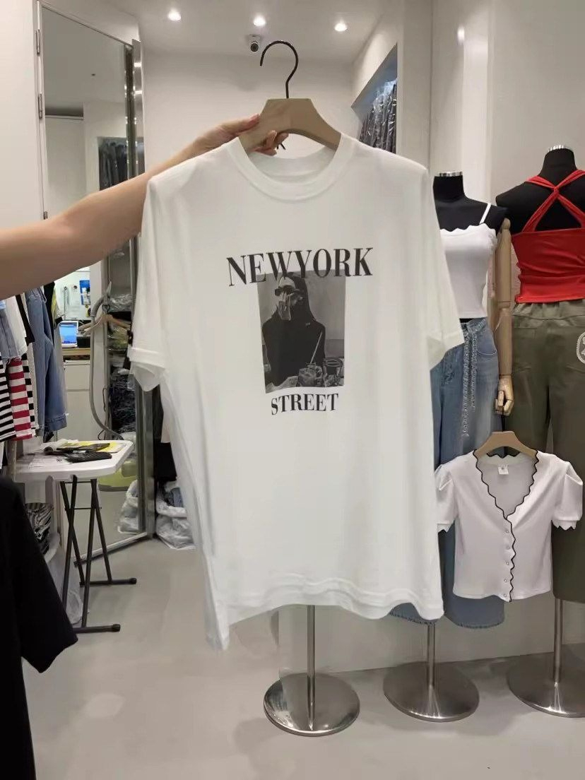 Street Fashion New York 2026 - Новая женская футболка оверсайз из 100%