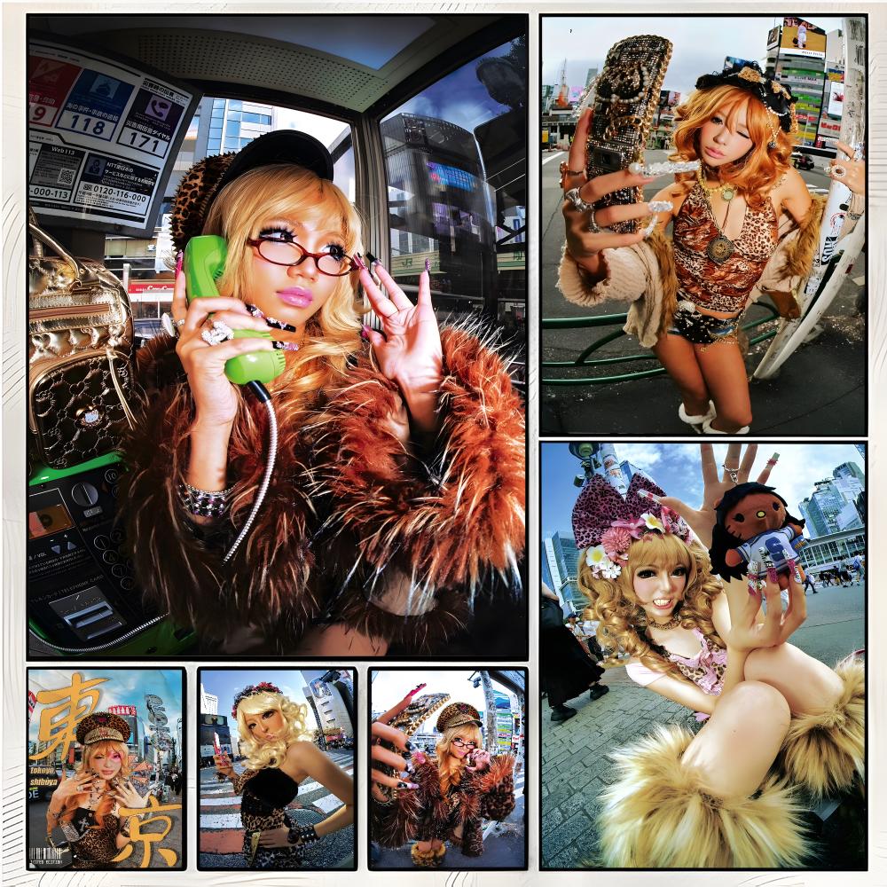 Street Fashion Shibuya - Модный уличный стиль G-Gyaru: плакат Y2K