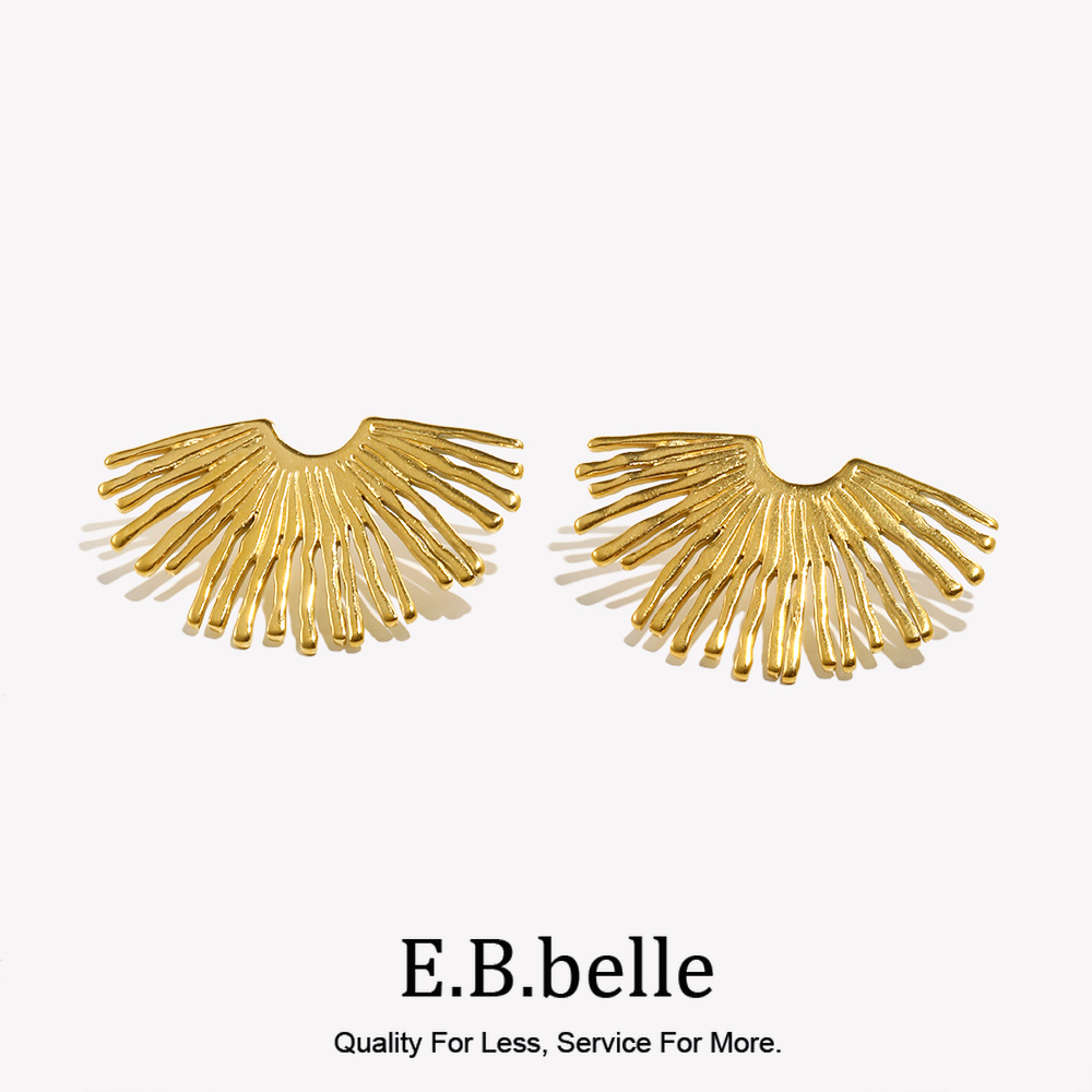 Street Fashion Earrings - Уличные крупные серьги в форме веера,