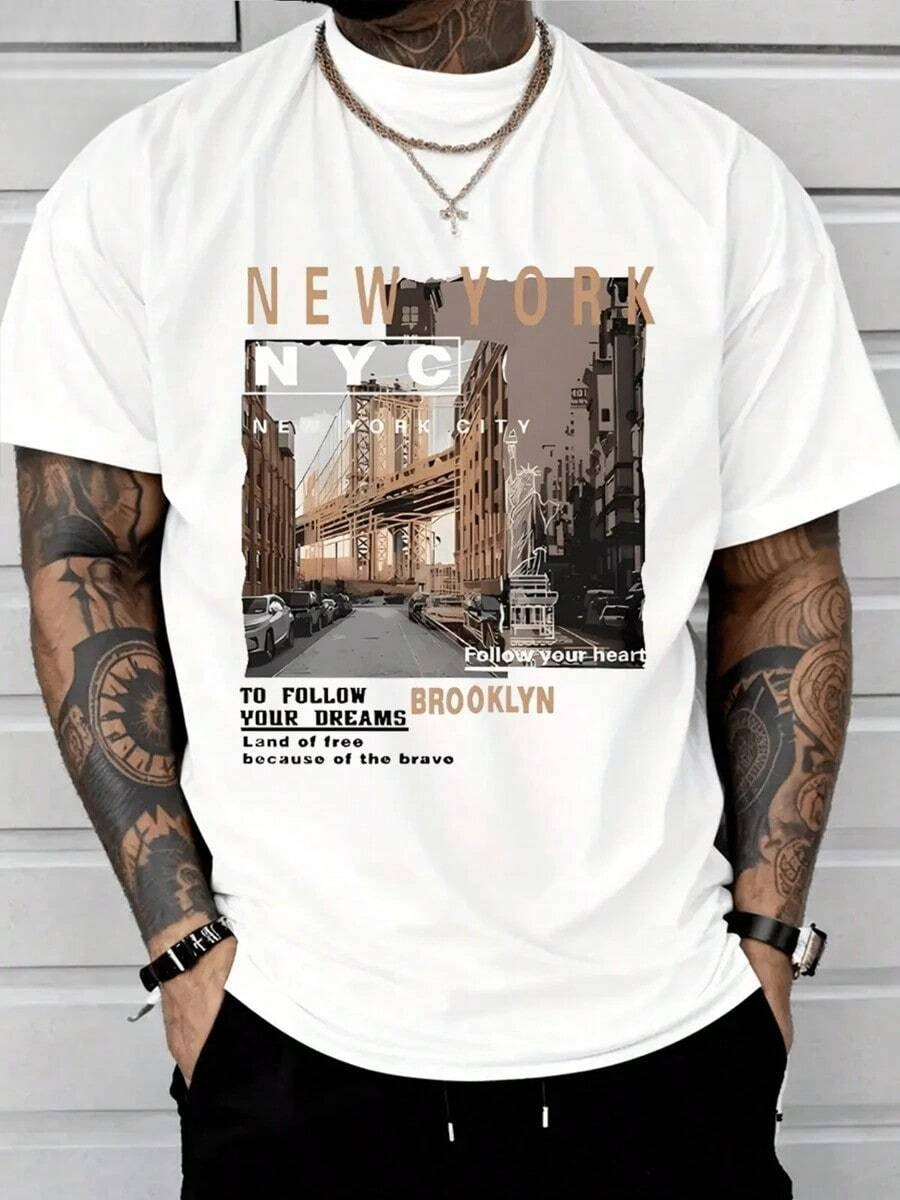 Street Fashion New York 2026 - Мужские повседневные хлопковые футболки 2026: уличная